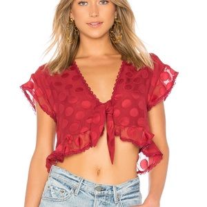 Tularosa Winnie blouse in poppy dot